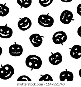 Set of scary faces Halloween pumpkins