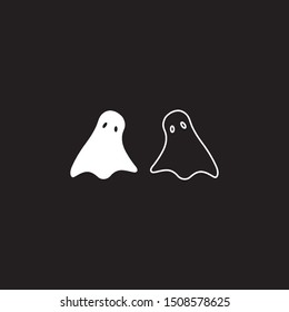 Set of scary ghost logo vector icon illustration design