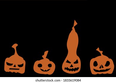 Set of scary pumpkins for halloween