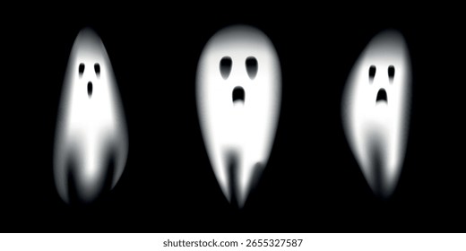 Conjunto de fantasmas aterradores y terribles para Halloween