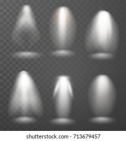 Set Scene illumination collection, transparent effects. Bright lighting with spotlights