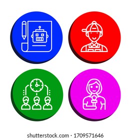 Set of schedule icons. Such as Plan, Manager, Time management, Reporter , schedule icons