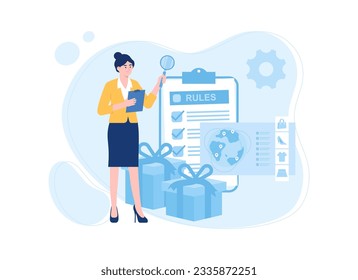 Set a schedule for sales trending concept flat illustration