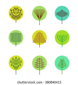 set of schematic trees and shrubs for the skins and graphical plans