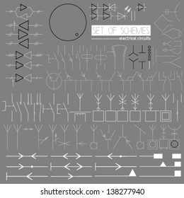 set of schemes of electric circuits.