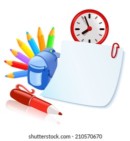 set of school accesories. vector illustration
