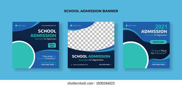 Set of school admission banners. Suitable for junior and senior high school promotion banner
