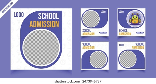 Set Of School admission post and banner template