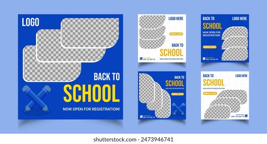 Set Of School admission post and banner template