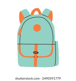 Set of school backpacks schoolbag . Children briefcases for carrying school supplies. Vector illustration flat doodle cartoon illustration for girl and boy . Back to school