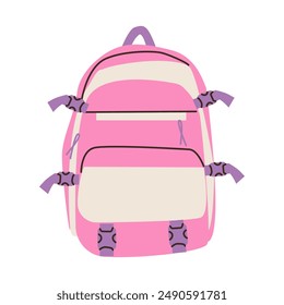 Set of school backpacks schoolbag . Children briefcases for carrying school supplies. Vector illustration flat doodle cartoon illustration for girl and boy . Back to school