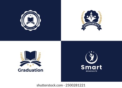 Set of school badge logo design