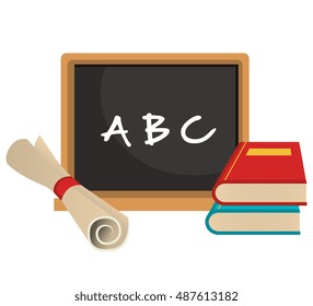 set school board certificate book graphic isolated