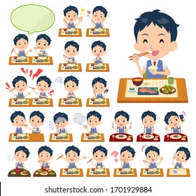 A set of school boy about meals.Japanese and Chinese cuisine, Western style dishes and so on.It's vector art so it's easy to edit.
