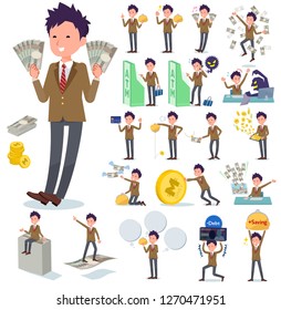 A set of school boy with concerning money and economy.There are also actions on success and failure.It's vector art so it's easy to edit.
