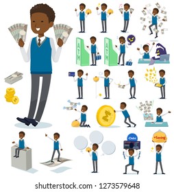 A set of school boy with concerning money and economy.There are also actions on success and failure.It's vector art so it's easy to edit.
