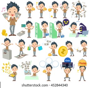 A set School boy with concerning money and economy.
There are also actions on success and failure.
It's vector art so it's easy to edit.