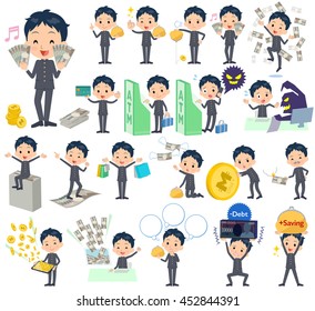 A set School boy with concerning money and economy.
There are also actions on success and failure.
It's vector art so it's easy to edit.