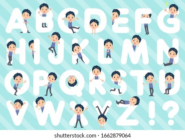 A set of school boy designed with alphabet.Characters with fun expressions pose various poses.It's vector art so it's easy to edit.
