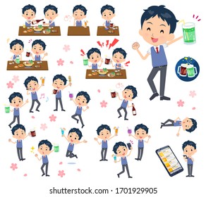 A set of school boy Enjoy a drink party.It's vector art so it's easy to edit.
