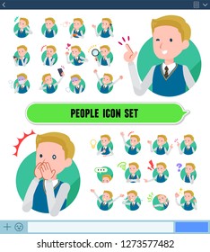 A set of school boy with expresses various emotions on the SNS screen.There are variations of emotions such as joy and sadness.It's vector art so it's easy to edit.