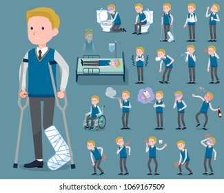 A set of School boy with injury and illness.
There are actions that express dependence and death.
It's vector art so it's easy to edit.