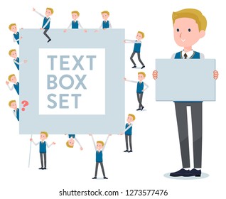 A set of school boy with a message board.Since each is divided, you can move it freely.It's vector art so it's easy to edit.