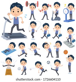 A set of school boy on exercise and sports.There are various actions to move the body healthy.It's vector art so it's easy to edit.
