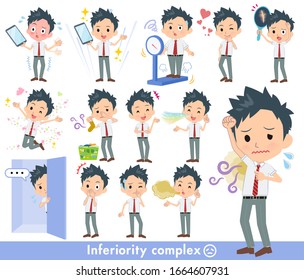 A set of school boy on inferiority complex.There are actions suffering from smell and appearance.It's vector art so it's easy to edit.
