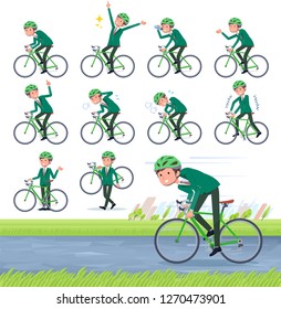 A set of school boy on a road bike.There is an action that is enjoying.