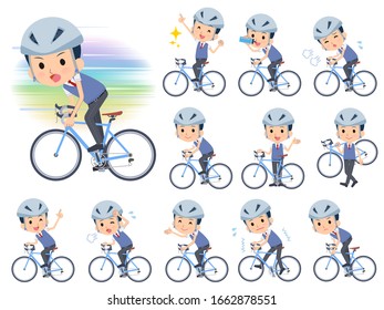 A set of school boy on a road bike.There is an action that is enjoying.It's vector art so it's easy to edit.
