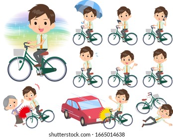 A set of school boy riding a city cycle.There are actions on manners and troubles.It's vector art so it's easy to edit.
