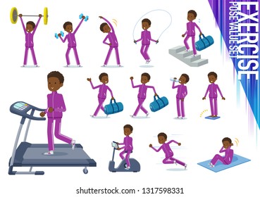 A set of school boy in sportswear on exercise and sports.There are various actions to move the body healthy.It's vector art so it's easy to edit.