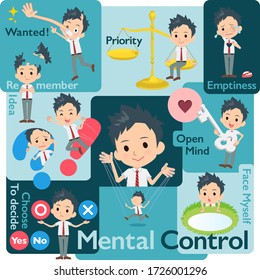 A set of school boy who control emotions.A variety of image illustrations expressing self emotion.It's vector art so it's easy to edit.
