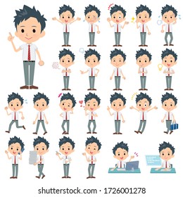 A set of school boy with who express various emotions.There are actions related to workplaces and personal computers.It's vector art so it's easy to edit.
