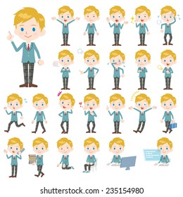 A set of School boy with who express various emotions.
There are actions related to workplaces and personal computers.
It's vector art so it's easy to edit.