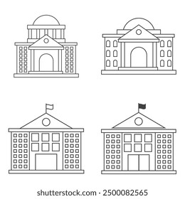 Conjunto de edificios escolares Ilustración vectorial