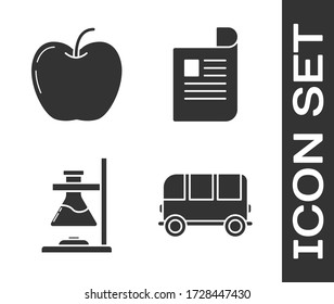 Ponga en llamas el matraz del tubo de prueba de vidrio, Apple, Apple y Document. Vector