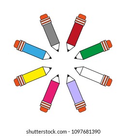 set of the school clerical vector pencils image