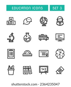 Set Of School And Education Icons