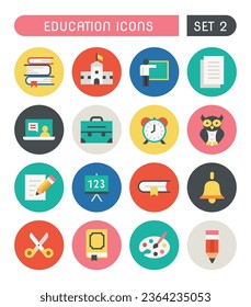 Set Of School And Education Icons