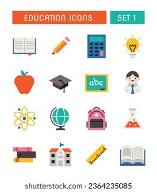 Set Of School And Education Icons