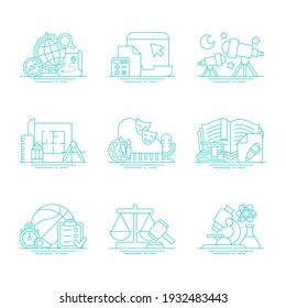 Set of school and education icons. Vector illustration