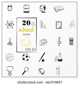 set of School and Education icons.  vector illustration 