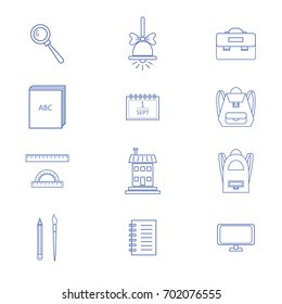 Set of school and education outline icons