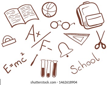 Set of school elements. Isolated background vector illustration