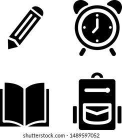 Set of school equipment icon, student equipment