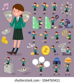 A set School girl with concerning money and economy.
There are also actions on success and failure.
It's vector art so it's easy to edit.