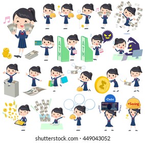 A set School girl with concerning money and economy.
There are also actions on success and failure.
It's vector art so it's easy to edit.