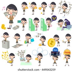 A set School girl with concerning money and economy.
There are also actions on success and failure.
It's vector art so it's easy to edit.